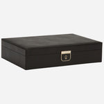 Side view of the Palermo Medium Black Anthracite Leather Jewellery Box.