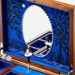 Alternate hand-painted ballet dancer figure from the Swan Lake Ballet Musical Jewellery Box in Blue and Walnut Wood.