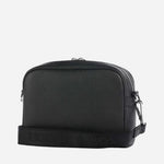 Back view of the Zair Black Faux Leather Squared Cross Body Bag.