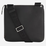 Back view of the Zair Black Leather Envelope Bag with Zip Closure.