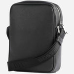 Back view of the BOSS Zair NS Zip Black Cross Body Bag with White Logo.