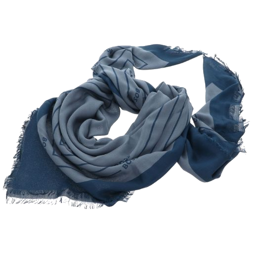 The Laik 120 x 120 Blue Scarf with BOSS Logo by BOSS.
