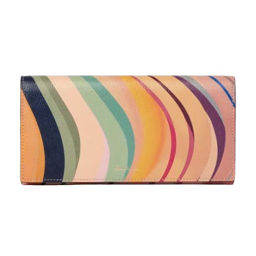 The Leather 'Dusky Swirl' Tri-fold Purse by Paul Smith.