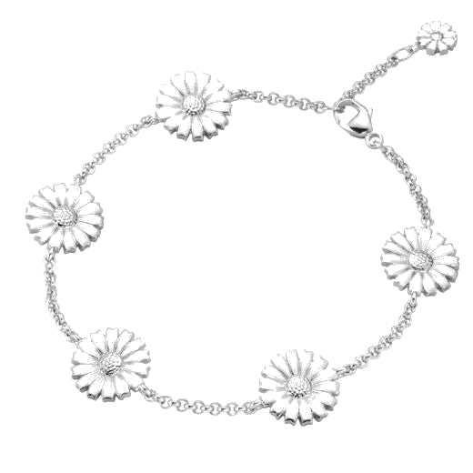 Georg Jensen's Sterling Silver & White Enamel Daisy Bracelet is perfect for wearing during special occasions and makes a great gift.