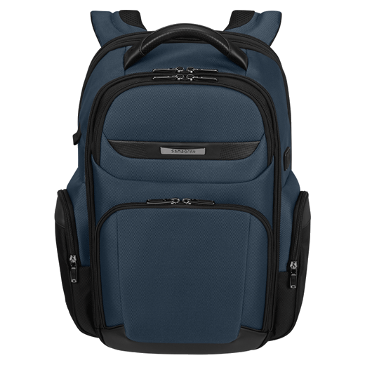 Samsonite's Pro-DLX 6 Blue Backpack 15.6" Expandable comes with a USB port and the Easy-Pass system, allowing you to charge your electronice easily.