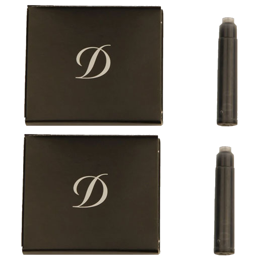 Black Ink Cartridges, designed to suit S.T. Dupont Paris fountain pens.