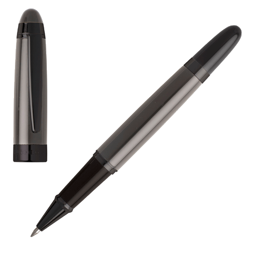 This Hugo Boss Icon Grey & Gunmetal Rollerball Pen has been made with brass with a lacquer coating.