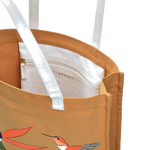 3 radley birds of paradise pecan brown medium open top canvas tote bag 111364