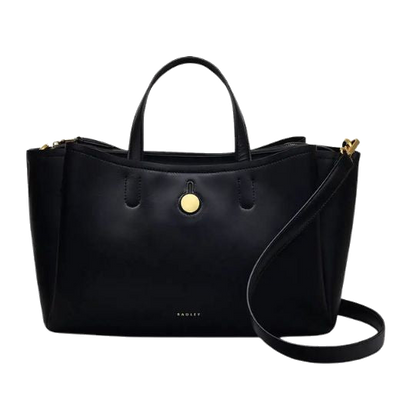 1 radley bathurst mews black medium ziptop grab bag 110658