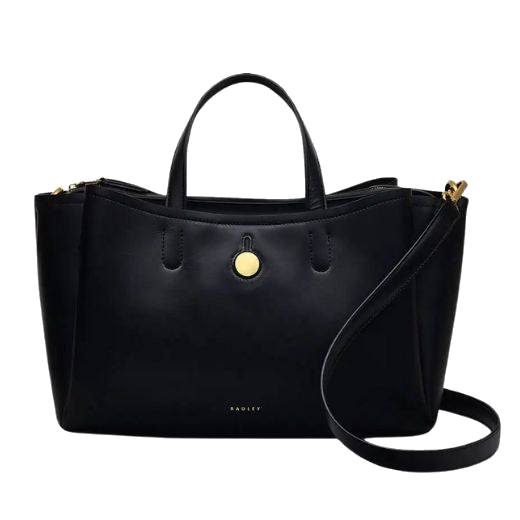 The Bathurst Mews Black Medium Ziptop Grab Bag by Radley.
