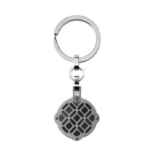 Stainless Steel Filigree two tone Key Ring in Gun Metal Grey by Montegrappa.
