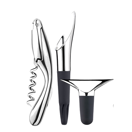Georg jensen Corkscrew, Wine Pourer and Wine Stopper Set.