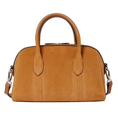 paul smith small tan suede boston bag