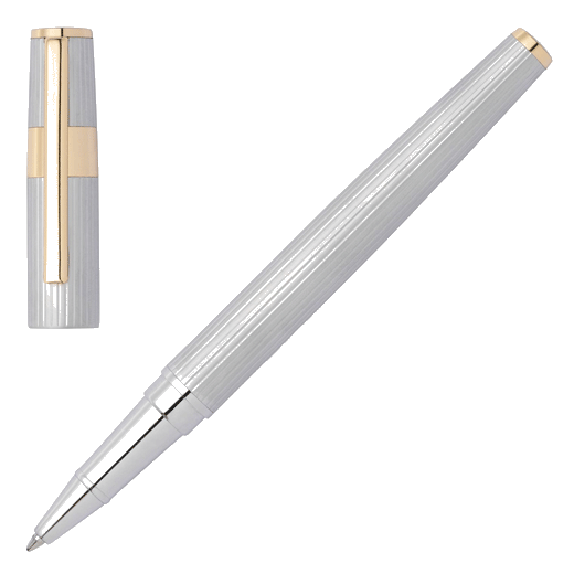 Hugo Boss Gear Pinstripe Rollerball Pen Silver & Gold