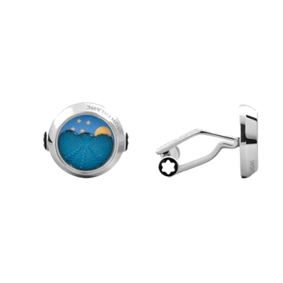 1 stainless steel moonphase movement cufflinks mb132964
