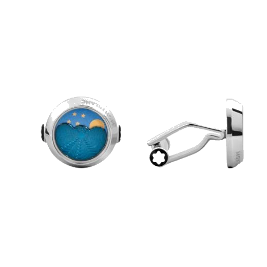 1 stainless steel moonphase movement cufflinks mb132964
