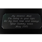 Engraving onto plaque for Montblanc cufflinks.