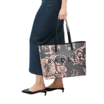 6 southwell gardens black floral large open top tote bag 110854