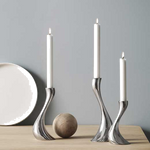 georg jensen cobra stainless steel set of 3 candle holders lifestyle