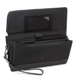 tumi black gunmetal voyageur travel wallet inside