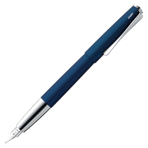 The LAMY blue lacquered fountain pen in the Studio collection.
