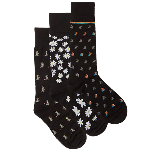 paul smith 3 pack mens flower dog bunny socks