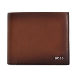 This BOSS Highway 8CC Brown Leather Bifold Wallet is made out of smooth cowhide leather with an ombre exterior.