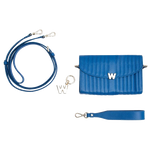 wolf 1834 marine blue mimi cross body bag with wristlet detached