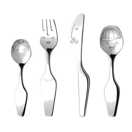 Georg Jensen Twist Family Cutlery Set - 4 Pieces and has been specially designed for little children's hands.