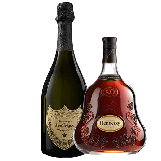 This is the Dom Perignon Vintage Brut 2015 Champagne & Hennessy X.O Cognac Duo.