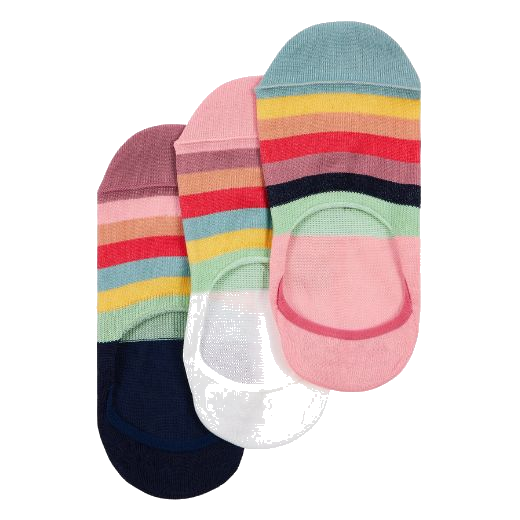 This Paul Smith Multicolour Swirl Stripe 'No Show' Socks 3Pack is made out of a cotton blend with elastane and polyamide.