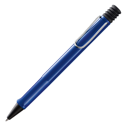 The LAMY blue ballpoint pen in the Safari collection.