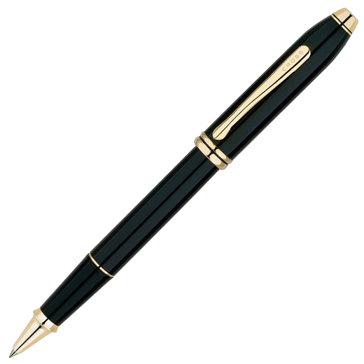 cross black townsend lacquer rollerball pen
