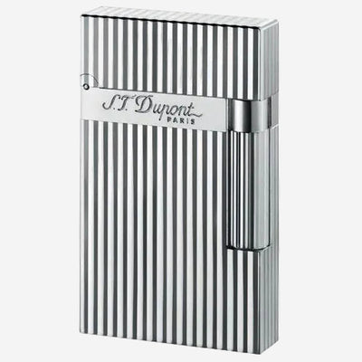 s t dupont ligne 2 silver lined lighter