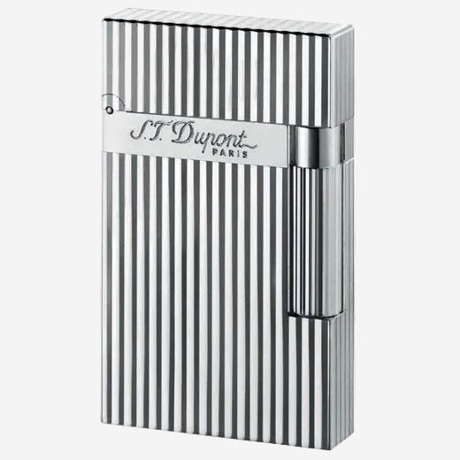 s t dupont ligne 2 silver lined lighter