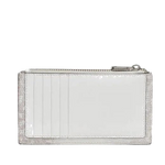 2 coin street bright white faux lizard medium ziptop purse 110809