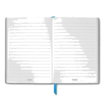 This Maria Callas Muses #146 Lined Notebook, Blue by Montblanc has an eye design which is cleverly done around the snowcap emblem as the pupil of the eye.