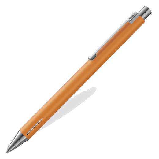This Econ Special Edition Apricot Ballpoint Pen by LAMY has a matte barrel with polished chrome accents and comes fitted with a black ink refill.