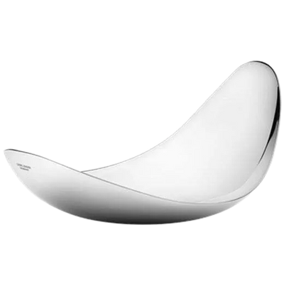 The Georg Jensen Leaf stainless steel medium serving dish.