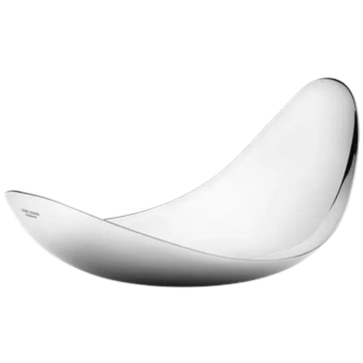 The Georg Jensen Leaf stainless steel medium serving dish.