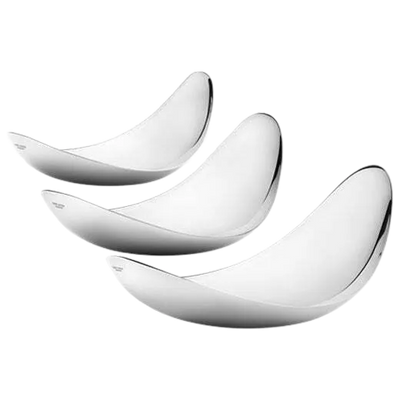 The Georg Jensen Leaf stainless steel 3 piece set