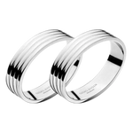 The Georg Jensen stainless steel napkin rings set of two.