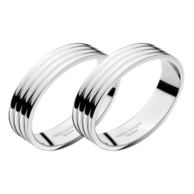 The Georg Jensen stainless steel napkin rings set of two.