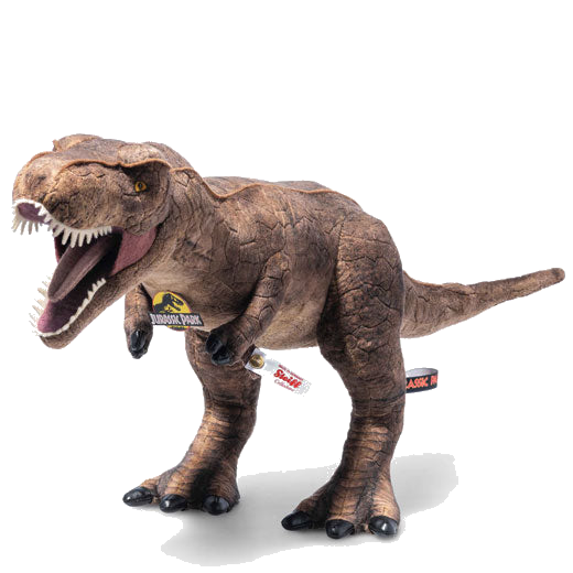 This is a Jurassic Park - T-Rex Stuffed Animal designed by Steiff.