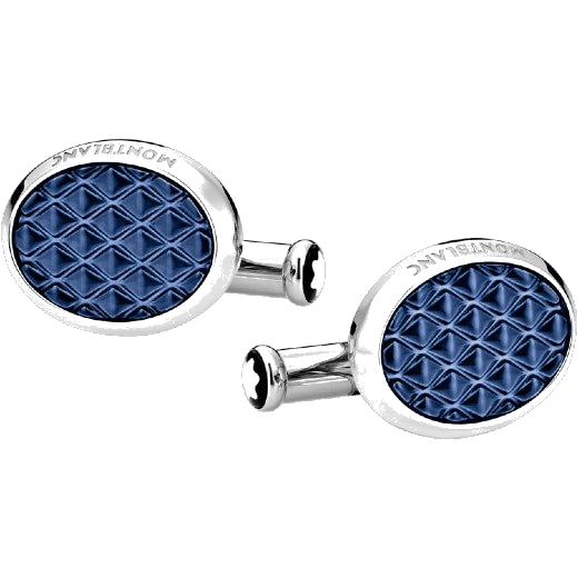 These are the Montblanc Blue Lacquer Oval Meisterstück Cufflinks.