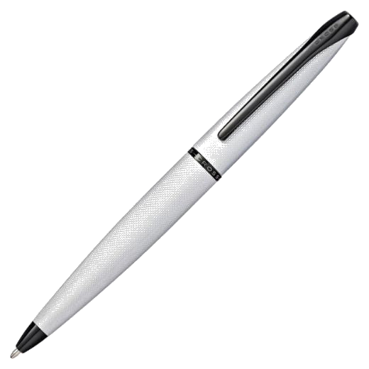 This Cross ATX Brushed Chrome Ballpoint Pen has bold black PVD trims with a shiny finish.
