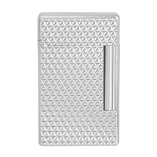 The Initial Diamond Head Palladium Lighter has the textured diamond head pattern.