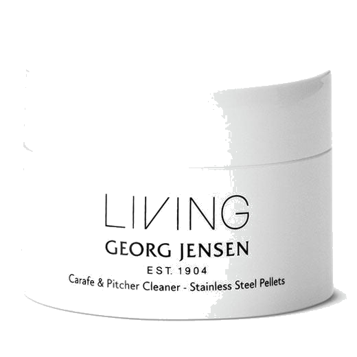 The Georg Jensen Living pitcher and carafe cleaning pellets.