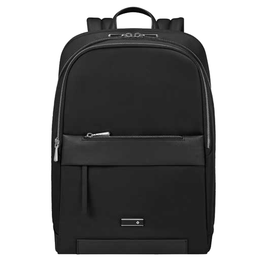 Samsonite's Zalia 3.0 Backpack 15.6" Black is made out of recycles PET fabric and polished silver trims.