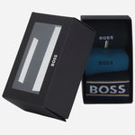 The gift box for the 3 Pairs of Socks Iconic Gift Set in Black and Blue with BOSS Logo.